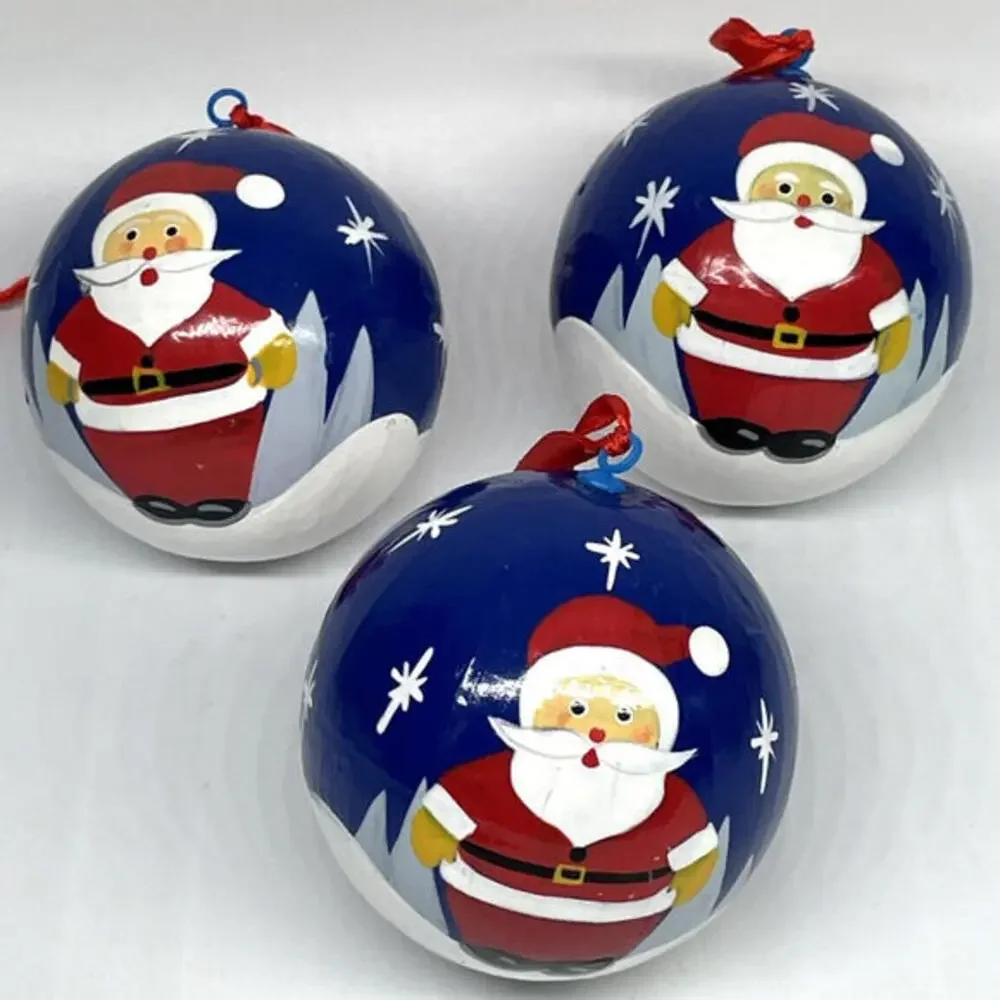 Paper Mache Hand Painted Santa 3